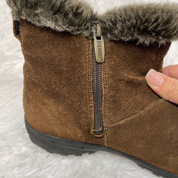 Khombu brown zip up winter bootie brown 8 - Picture 6 of 12